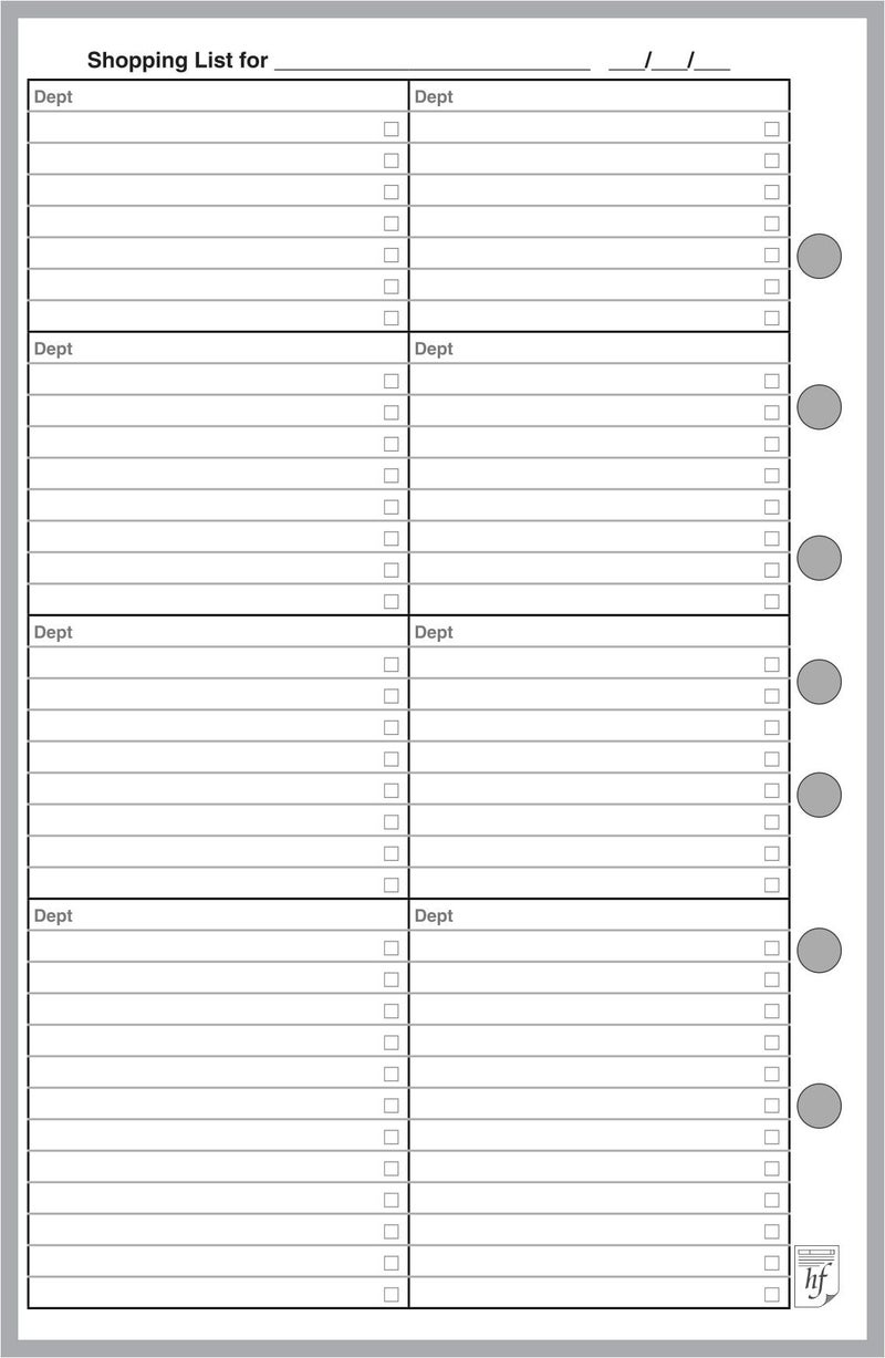 Handy Forms Classic Size Menu Planner and Shopping List, Sized and Punched with 7 Holes for 7-Ring Notebooks Such as Franklin, etc. (5.5" x 8.5") - Image 3